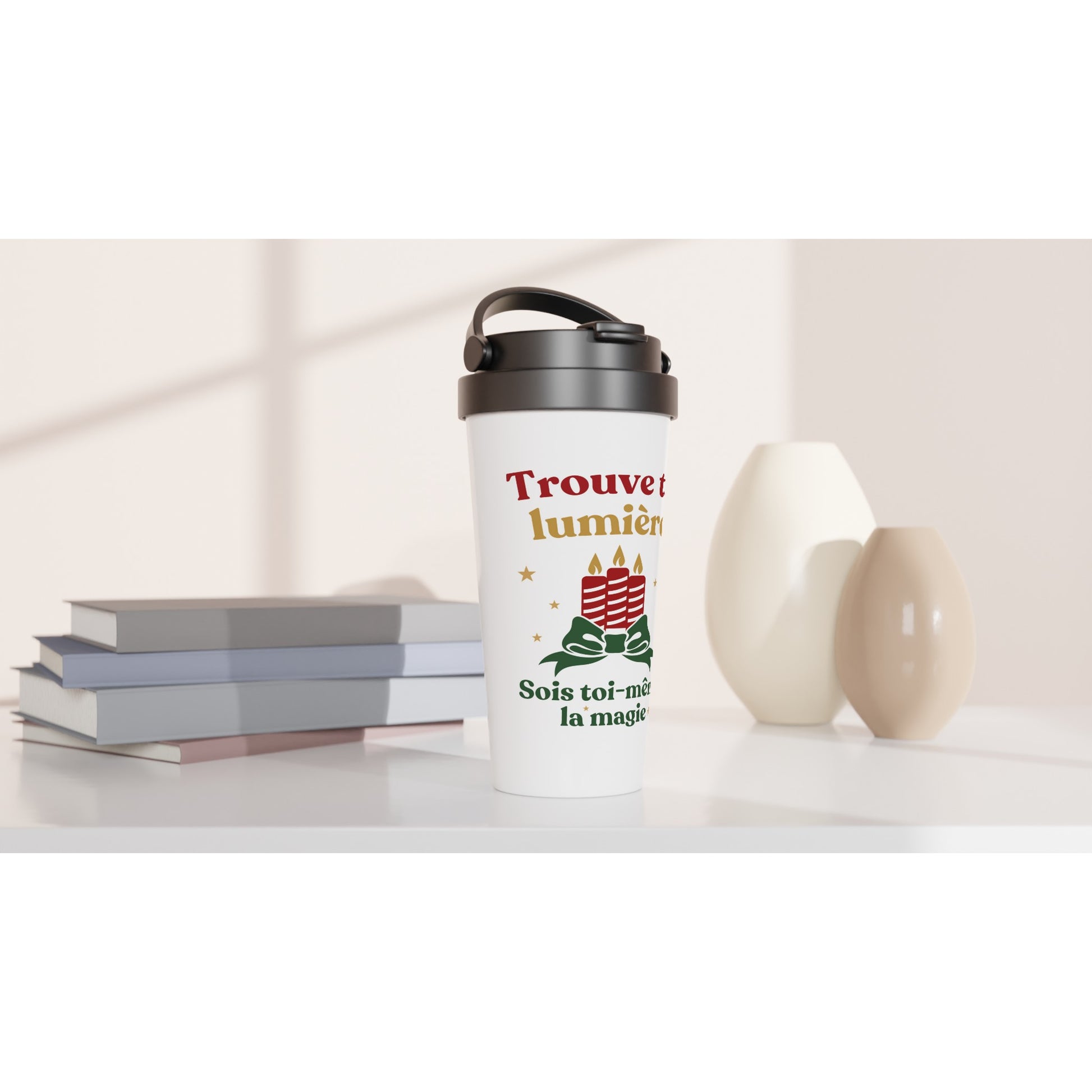 Trouve ta lumière – Travel Mug Noël Unisex-idée cadeau inspirante | Blancadeaux