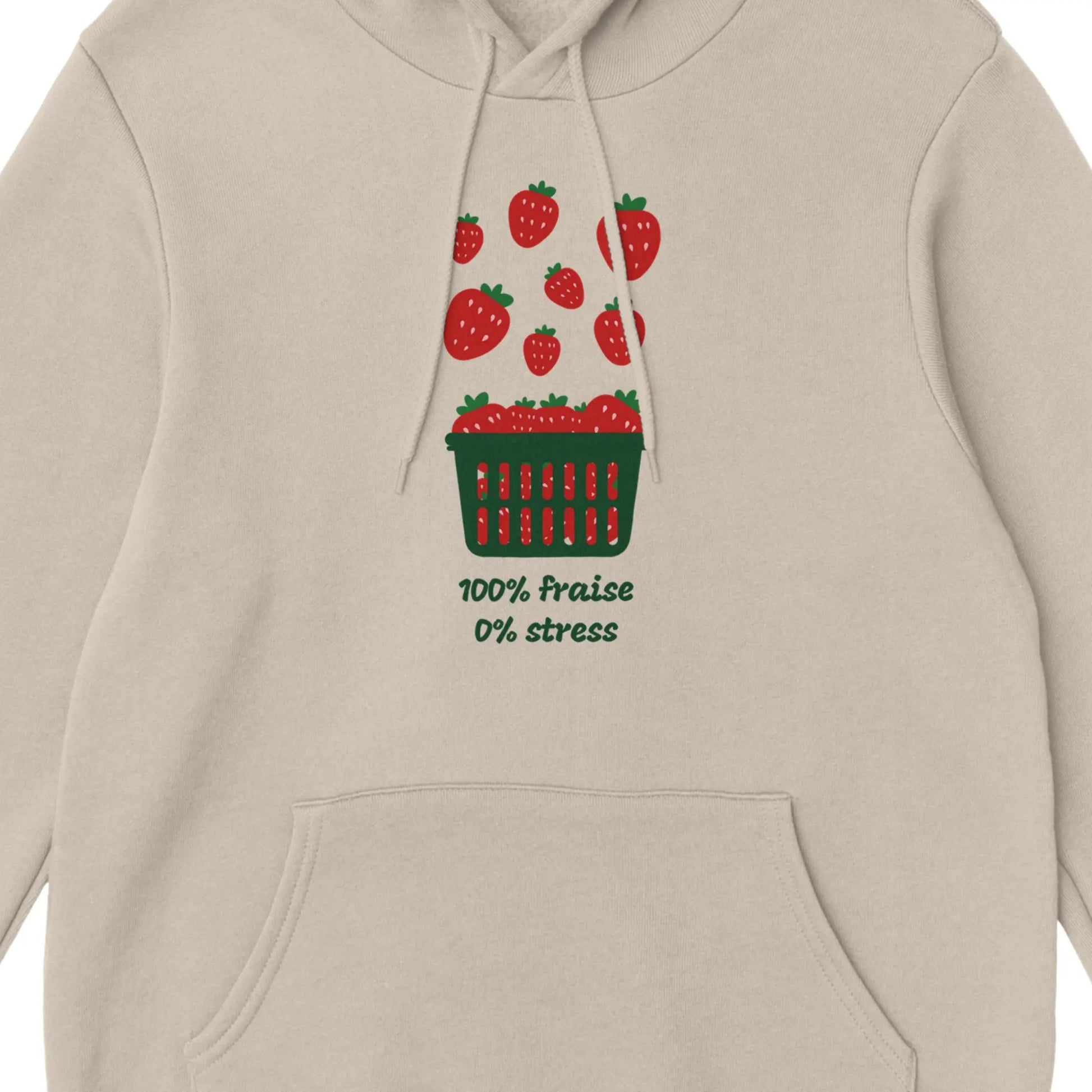 100% fraise 0% stress – Hoodie Femme, Cadeau Femme-idée cadeau inspirante | Blancadeaux