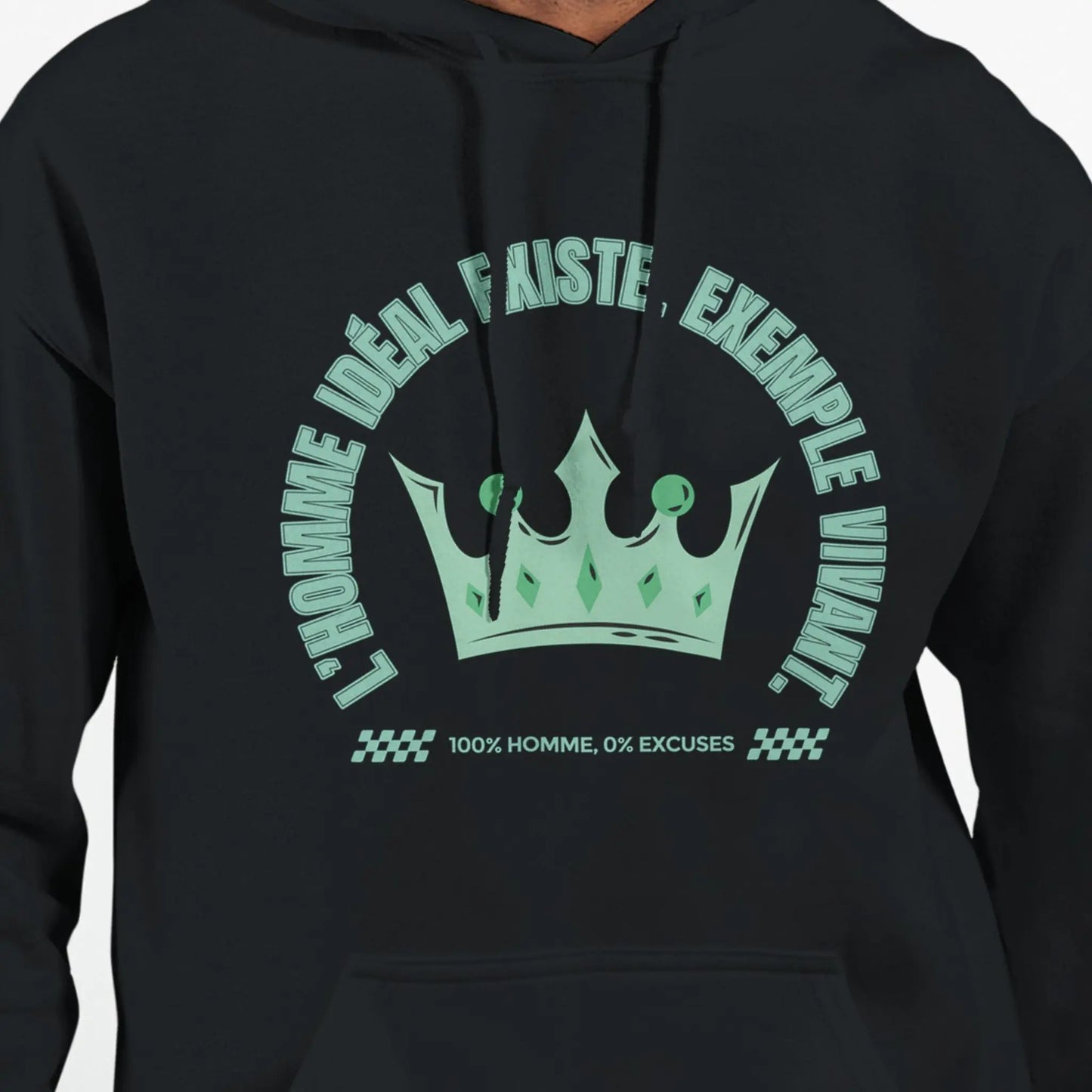 L’homme idéal existe – Hoodie Homme, Cadeau Homme-idée cadeau inspirante | Blancadeaux