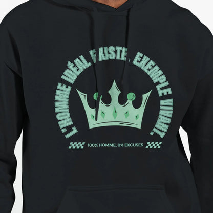 L’homme idéal existe – Hoodie Homme, Cadeau Homme-idée cadeau inspirante | Blancadeaux
