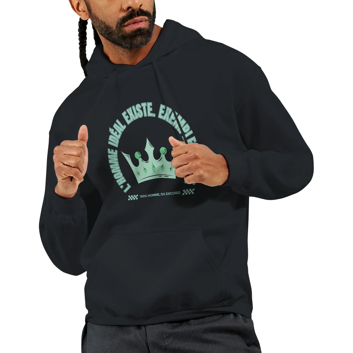 L’homme idéal existe – Hoodie Homme, Cadeau Homme-idée cadeau inspirante | Blancadeaux