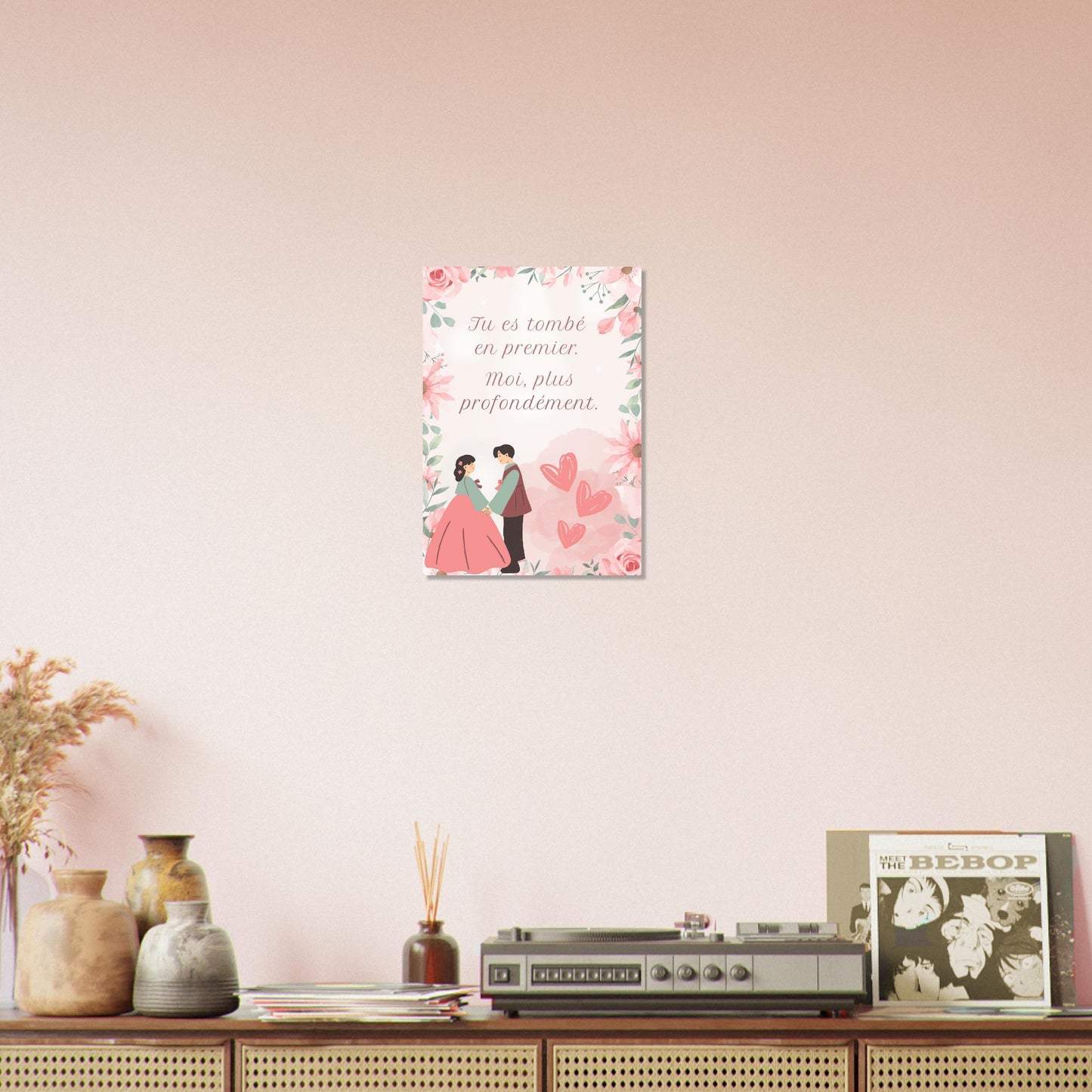 Tu es tombé en premier. Moi, plus profondément. – Poster édition K-drama, Cadeau Saint-Valentin-idée cadeau inspirante | Blancadeaux