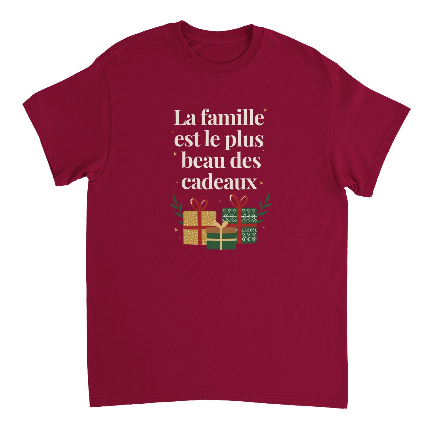 La famille est le plus beau des cadeaux – T-shirt Noël Unisex-idée cadeau inspirante | Blancadeaux