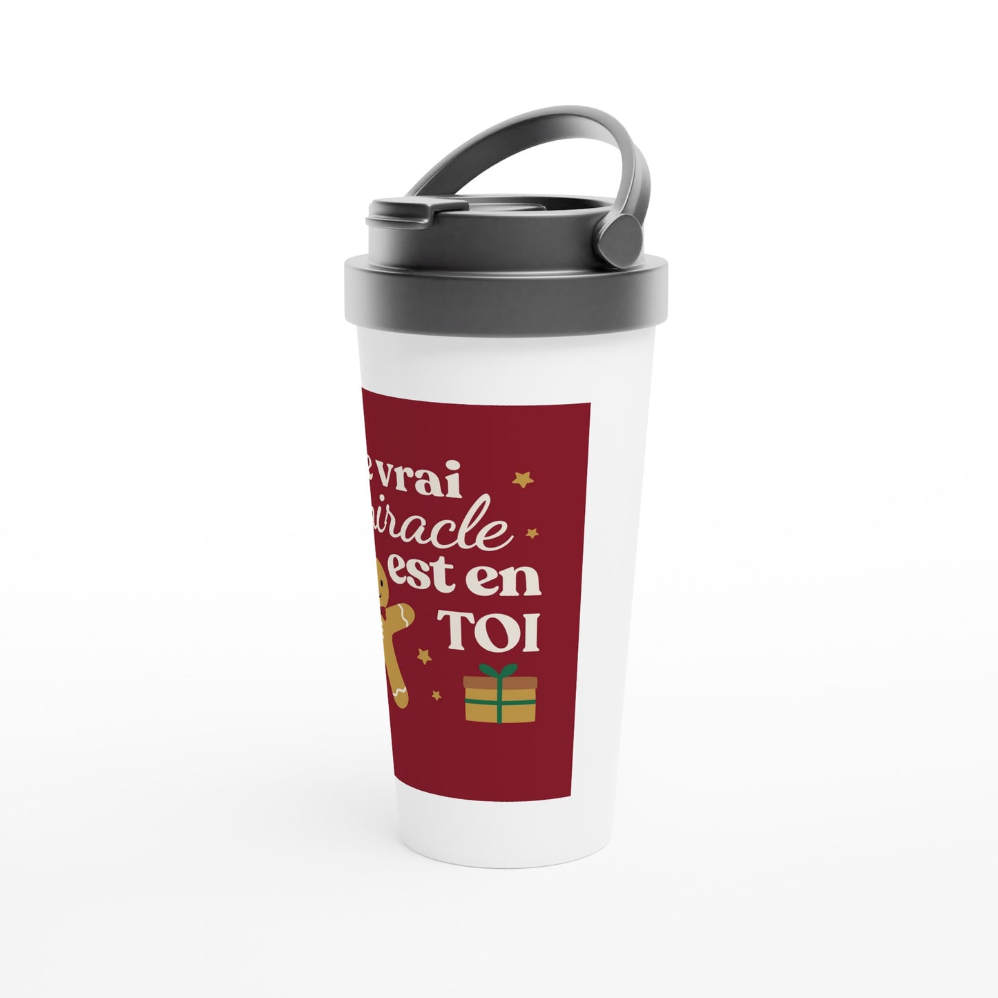Le vrai miracle est en toi – Travel Mug Noël Unisex-idée cadeau inspirante | Blancadeaux