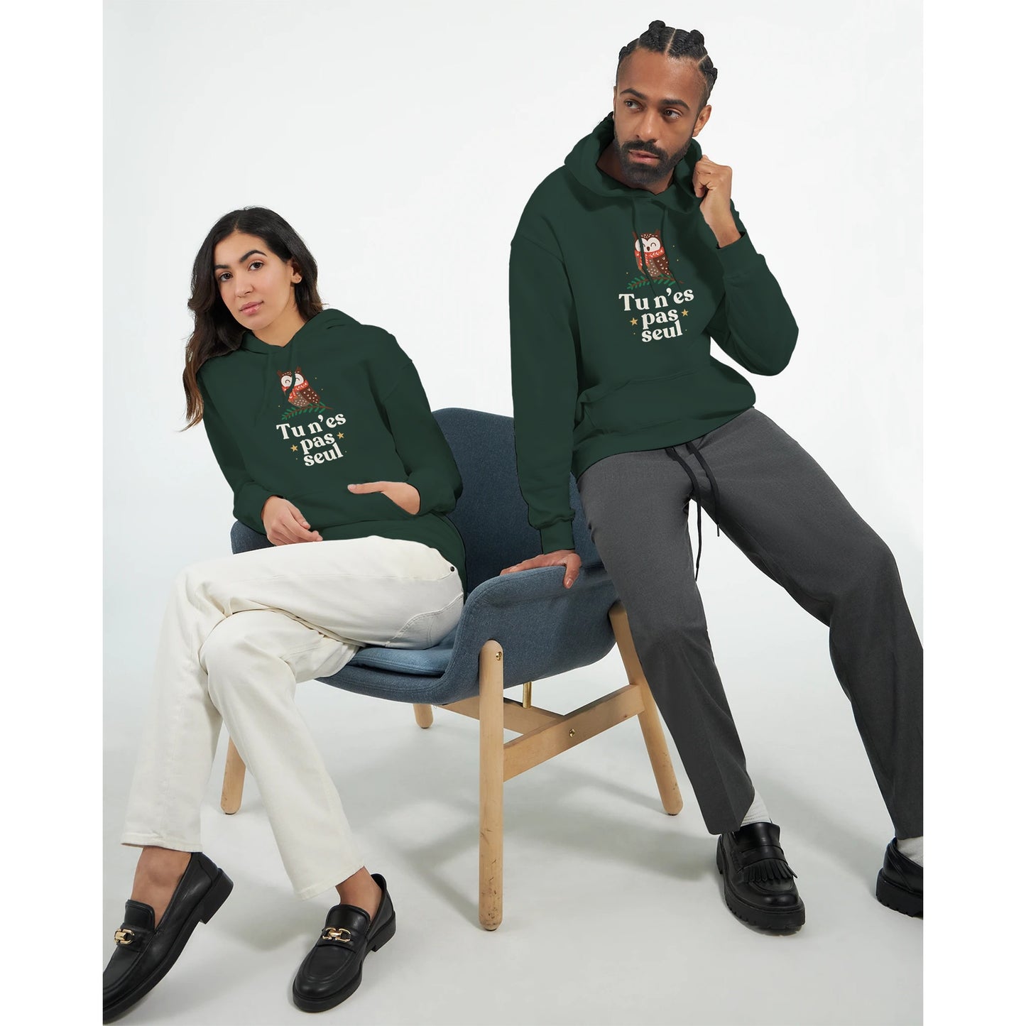 Tu n’es pas seul – Hoodie Noël Unisex-idée cadeau inspirante | Blancadeaux