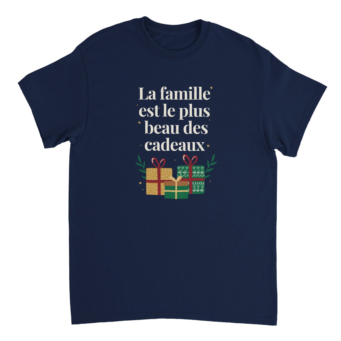 La famille est le plus beau des cadeaux – T-shirt Noël Unisex-idée cadeau inspirante | Blancadeaux