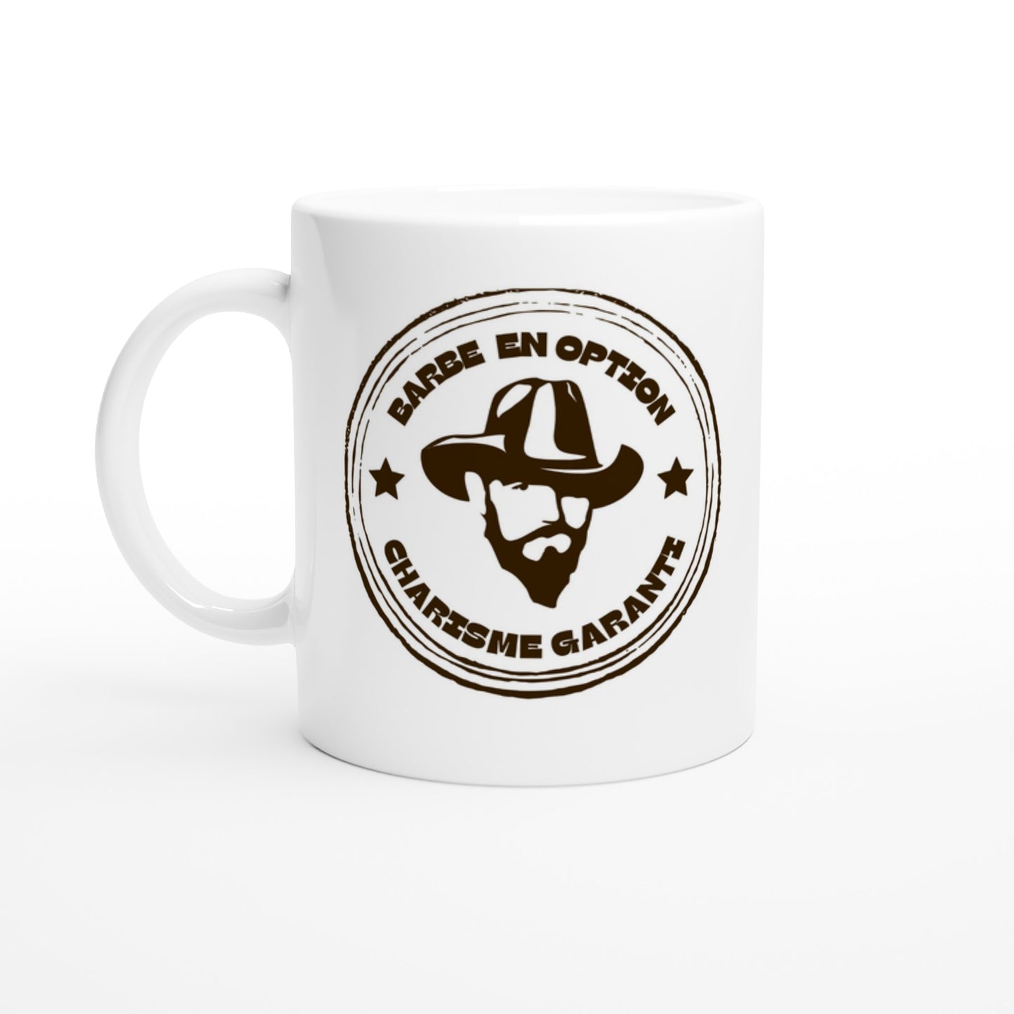 Barbe en option, charisme garanti – Mug Homme, Cadeau Homme-idée cadeau inspirante | Blancadeaux