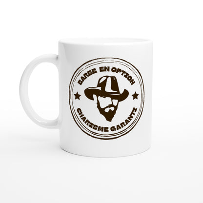 Barbe en option, charisme garanti – Mug Homme, Cadeau Homme-idée cadeau inspirante | Blancadeaux
