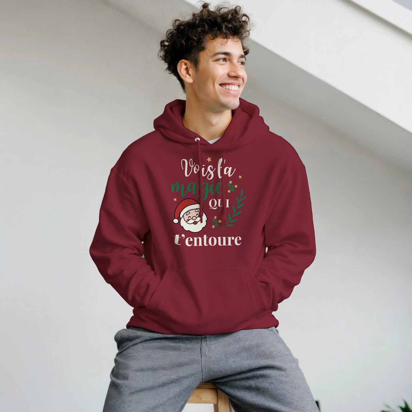 Vois la magie qui t’entoure – Hoodie Noël Unisex-idée cadeau inspirante | Blancadeaux