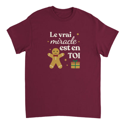 Le vrai miracle est en toi – T-shirt Noël Unisex-idée cadeau inspirante | Blancadeaux