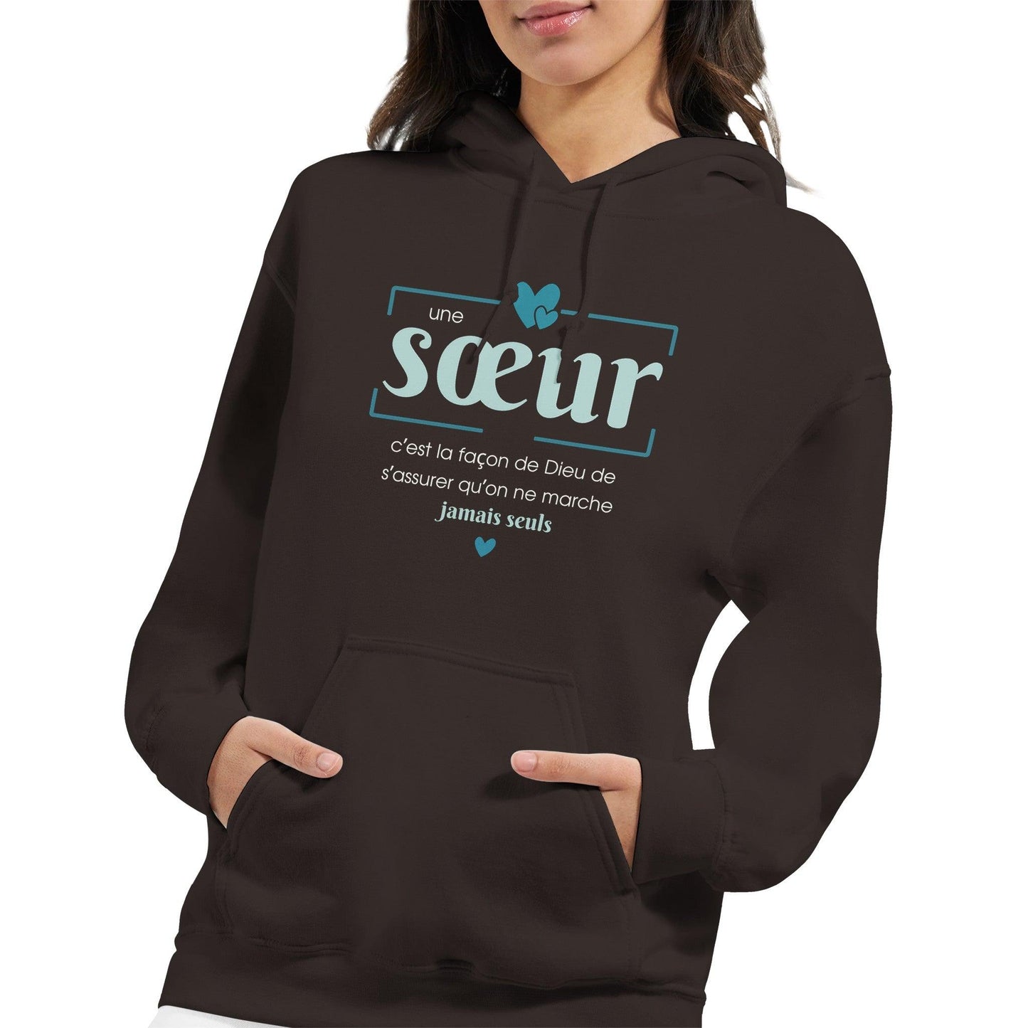 Une sœur, c’est la façon de Dieu – Hoodie Sœur, Cadeau Sœur-idée cadeau inspirante | Blancadeaux