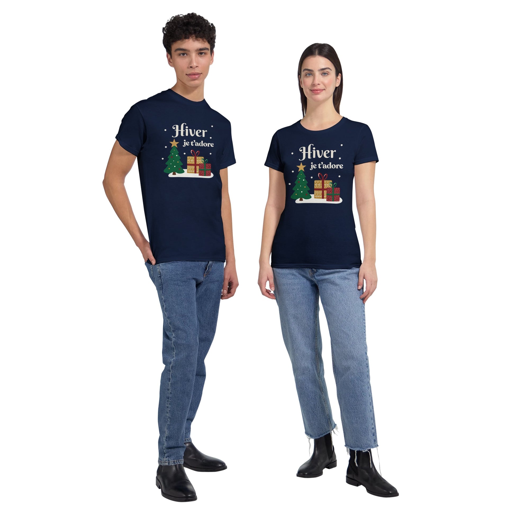 Hiver, je t’adore – T-shirt Noël Unisex-idée cadeau inspirante | Blancadeaux