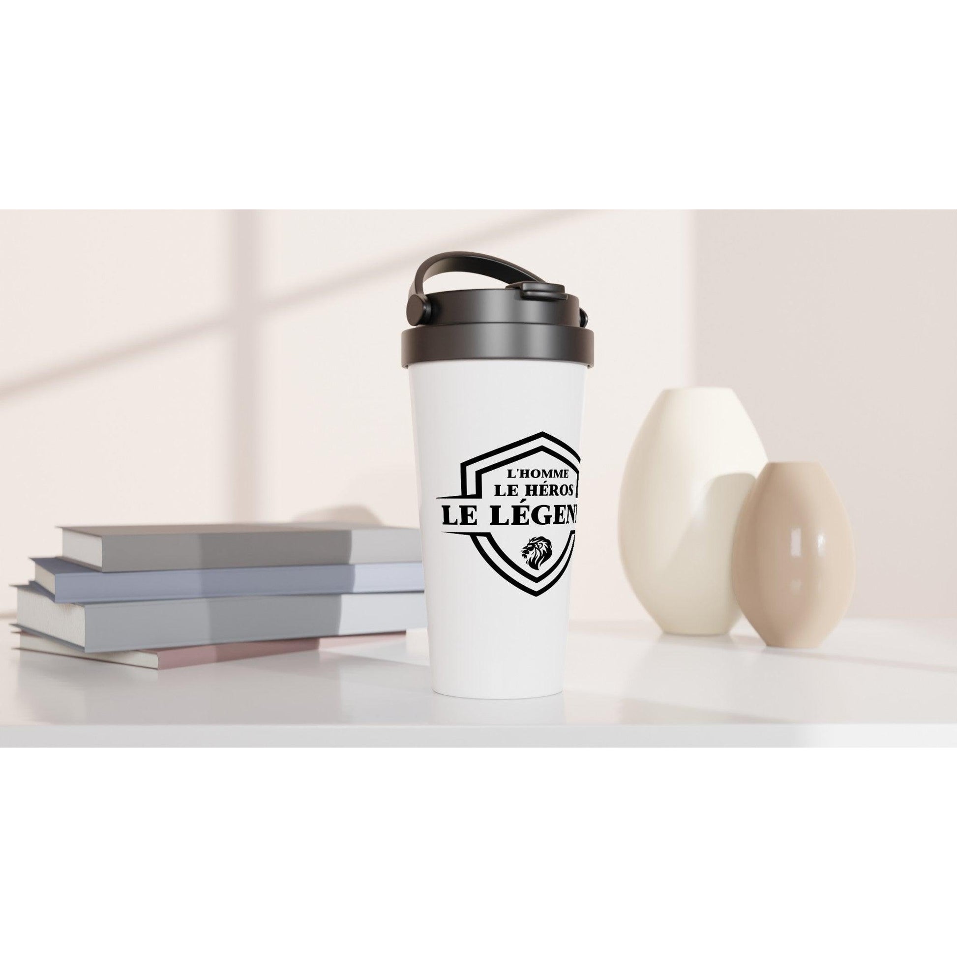 L’homme, Le héros, Le légende – Travel Mug Homme, Cadeau Homme-idée cadeau inspirante | Blancadeaux