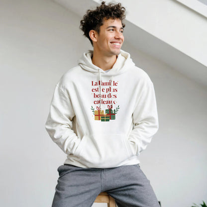 La famille est le plus beau des cadeaux – Hoodie Noël Unisex-idée cadeau inspirante | Blancadeaux