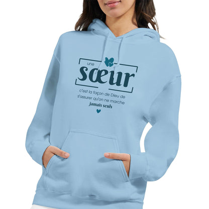 Une sœur, c’est la façon de Dieu – Hoodie Sœur, Cadeau Sœur-idée cadeau inspirante | Blancadeaux