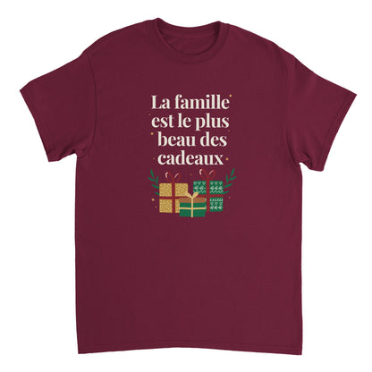 La famille est le plus beau des cadeaux – T-shirt Noël Unisex-idée cadeau inspirante | Blancadeaux