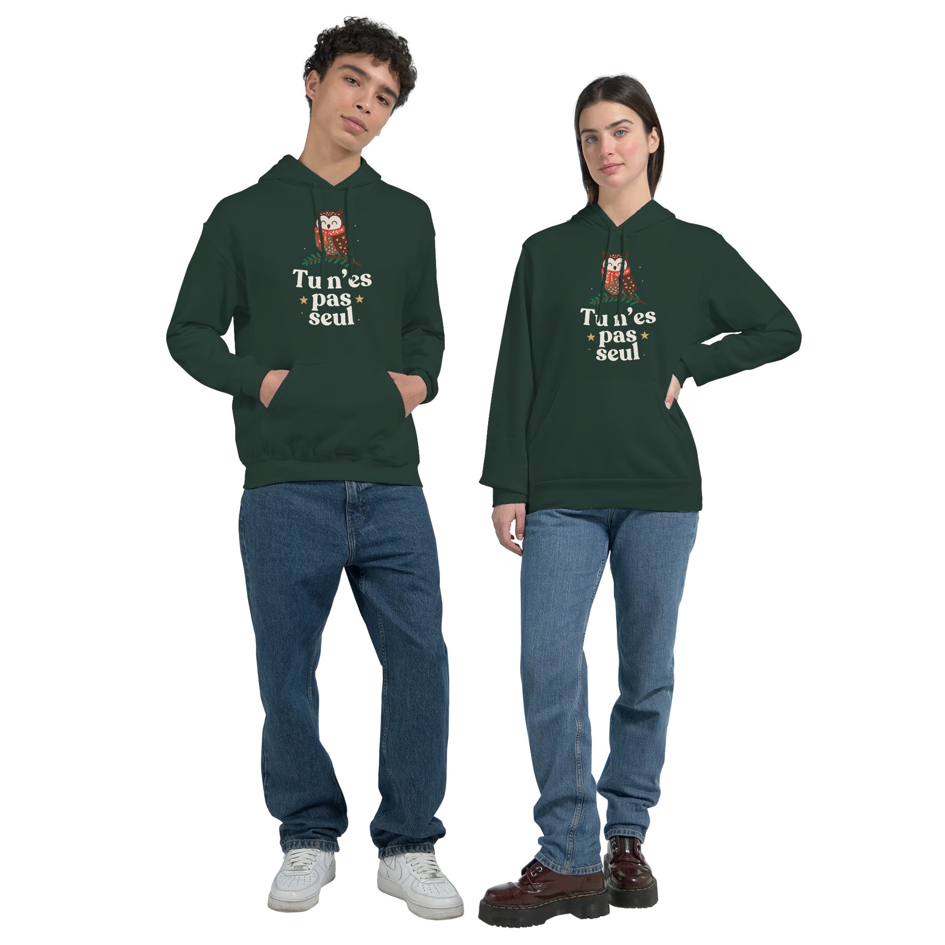 Tu n’es pas seul – Hoodie Noël Unisex-idée cadeau inspirante | Blancadeaux