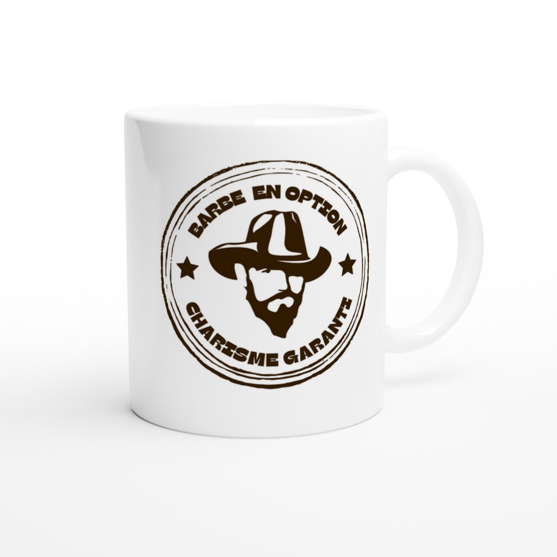 Barbe en option, charisme garanti – Mug Homme, Cadeau Homme-idée cadeau inspirante | Blancadeaux