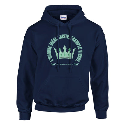 L’homme idéal existe – Hoodie Homme, Cadeau Homme-idée cadeau inspirante | Blancadeaux