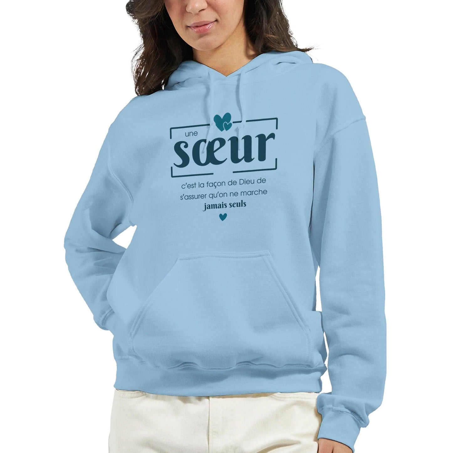 Une sœur, c’est la façon de Dieu – Hoodie Sœur, Cadeau Sœur-idée cadeau inspirante | Blancadeaux