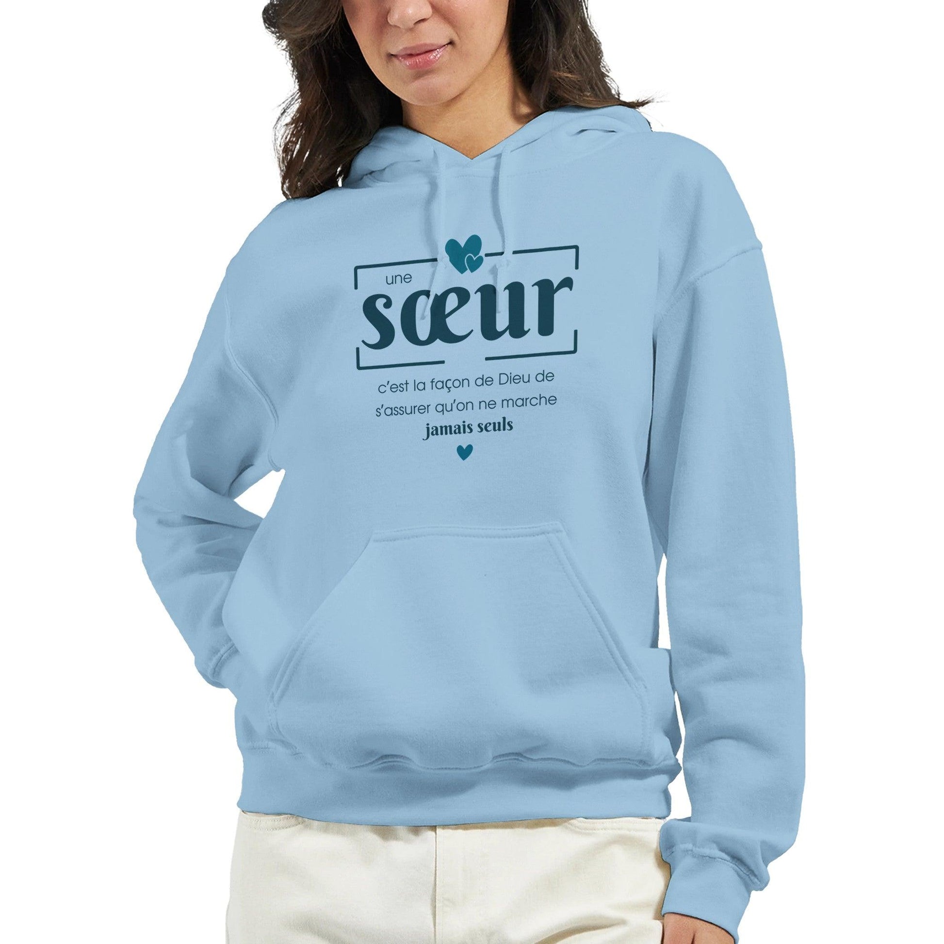 Une sœur, c’est la façon de Dieu – Hoodie Sœur, Cadeau Sœur-idée cadeau inspirante | Blancadeaux