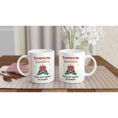 Trouve ta lumière – Mug Noël Unisex-idée cadeau inspirante | Blancadeaux