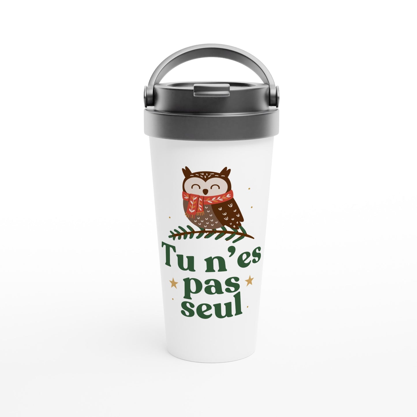 Tu n’es pas seul – Travel Mug Noël Unisex-idée cadeau inspirante | Blancadeaux