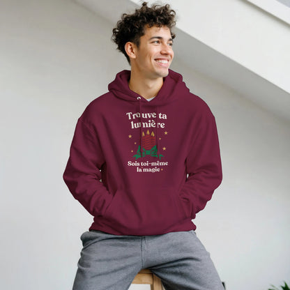 Trouve ta lumière – Hoodie Noël Unisex-idée cadeau inspirante | Blancadeaux