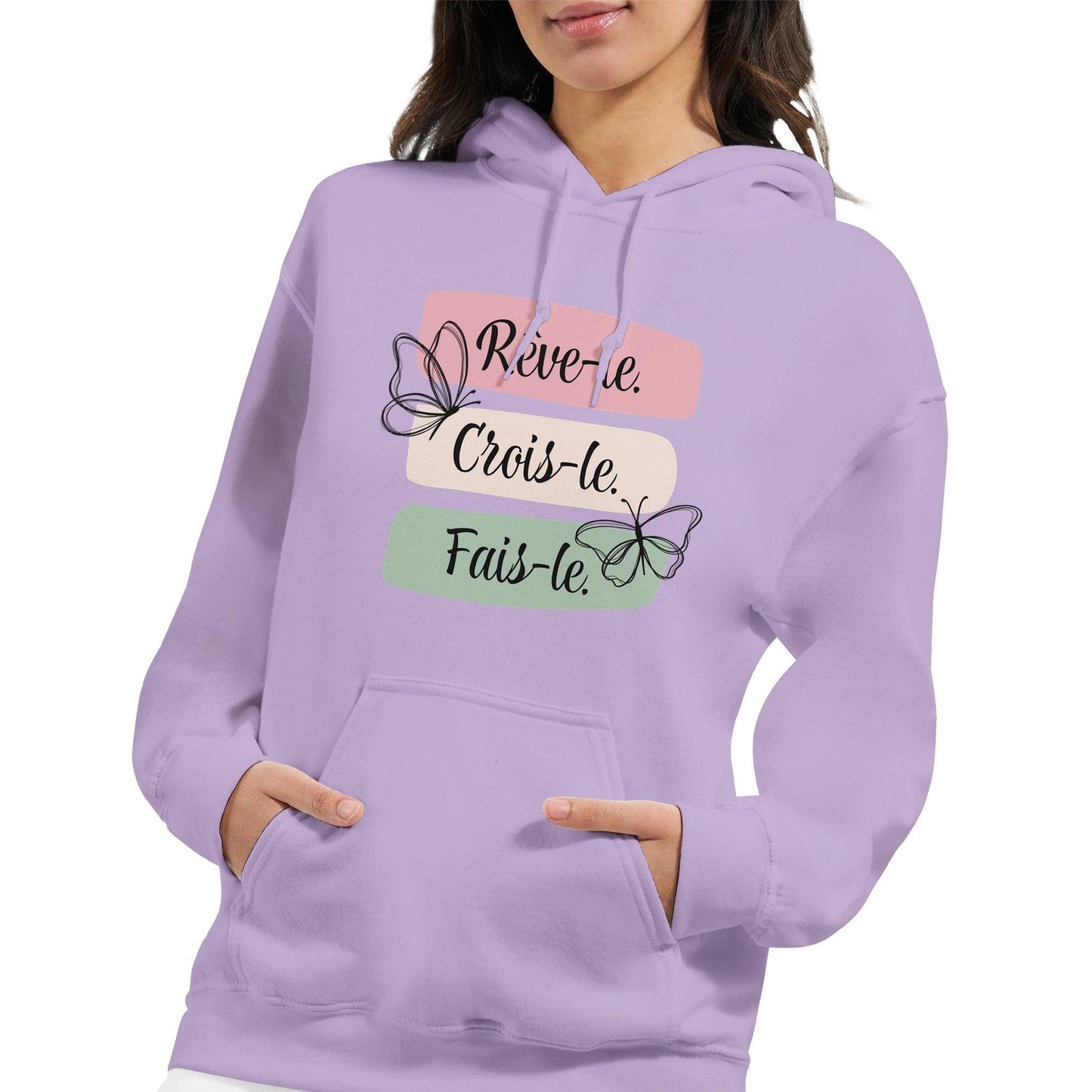 Rêve-le, crois-le, fais-le – Hoodie Femme, Cadeau Femme-idée cadeau inspirante | Blancadeaux
