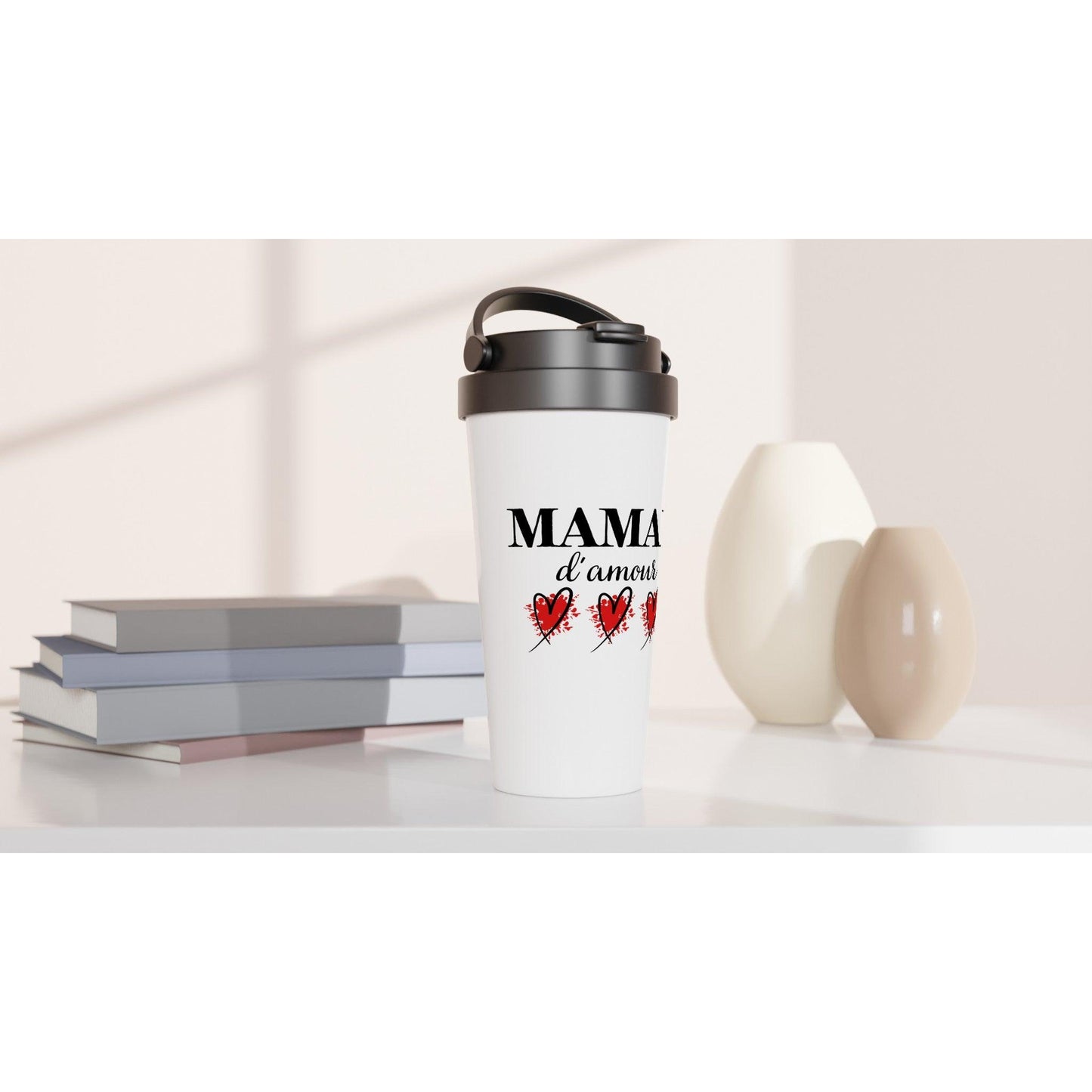 Maman d’amour – Travel Mug Maman, Cadeau Maman-idée cadeau inspirante | Blancadeaux