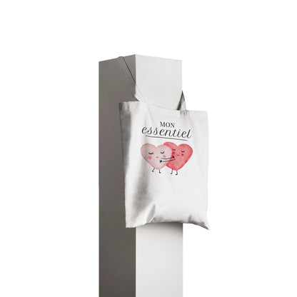 Mon essentiel – Tote bag Femme, Cadeau Saint-Valentin-idée cadeau inspirante | Blancadeaux