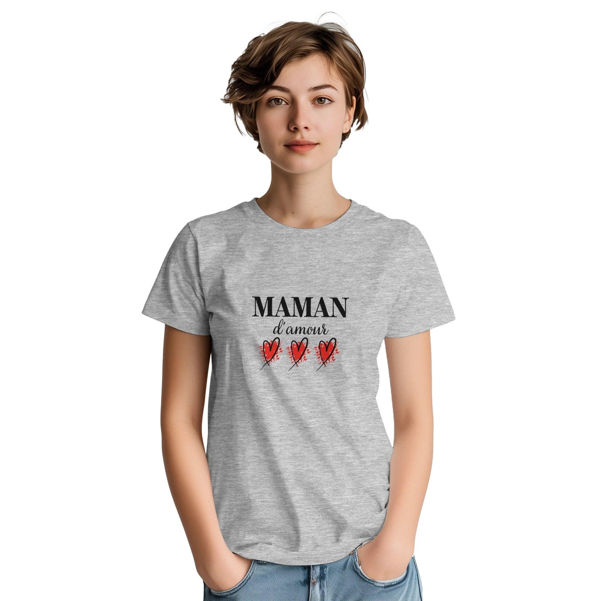 Maman d’amour – T-shirt Maman, Cadeau Maman-idée cadeau inspirante | Blancadeaux