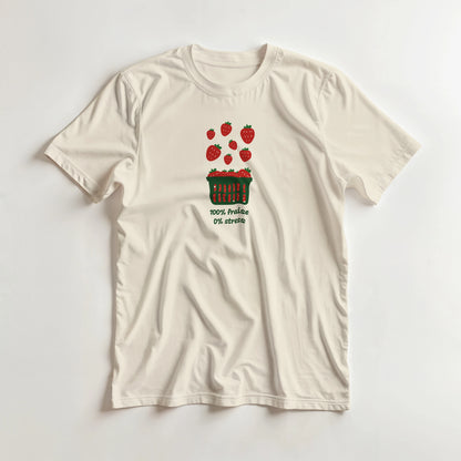 100% fraise 0% stress – T-shirt Femme, Cadeau Femme-idée cadeau inspirante | Blancadeaux