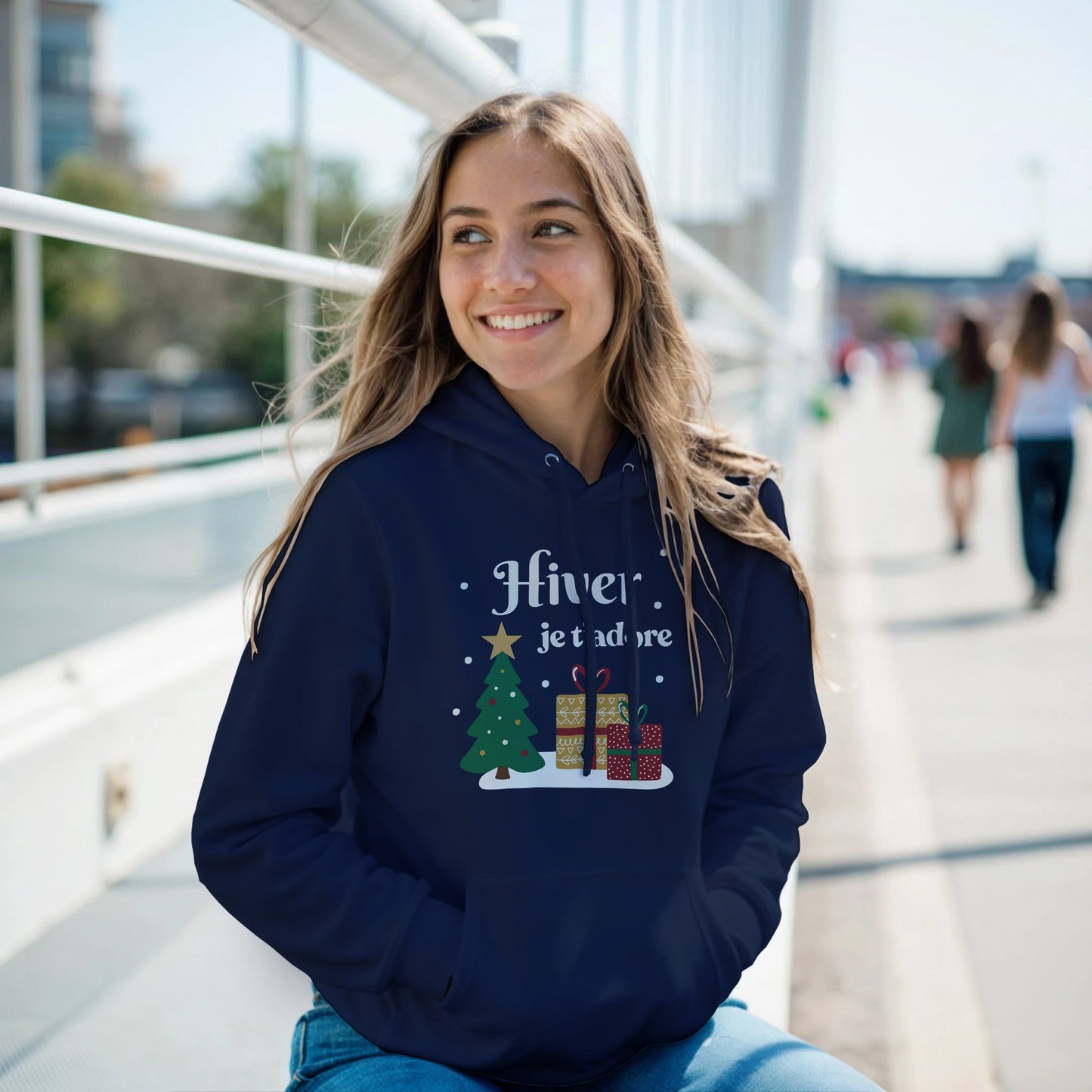 Hiver, je t’adore – Hoodie Noël Unisex-idée cadeau inspirante | Blancadeaux