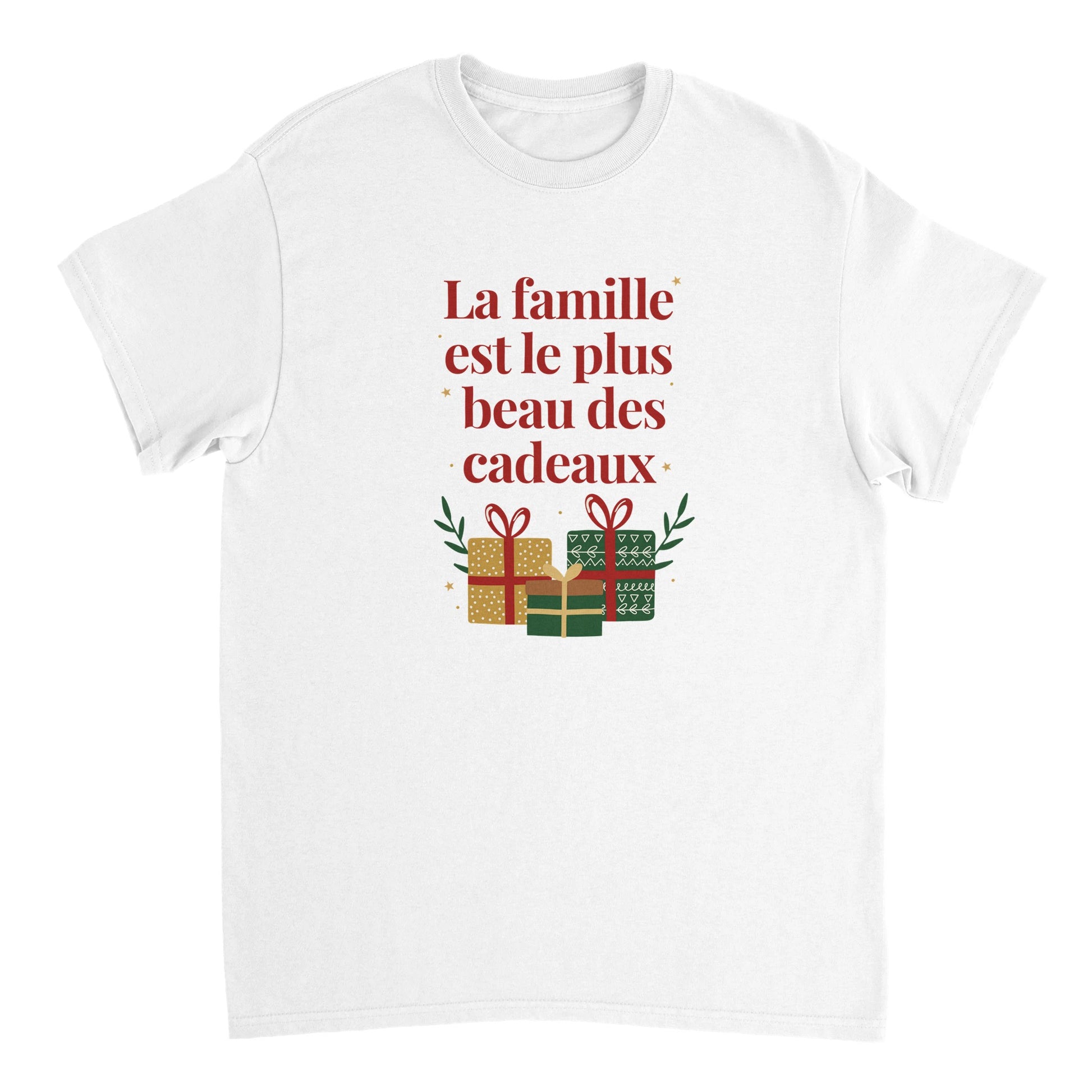 La famille est le plus beau des cadeaux – T-shirt Noël Unisex-idée cadeau inspirante | Blancadeaux
