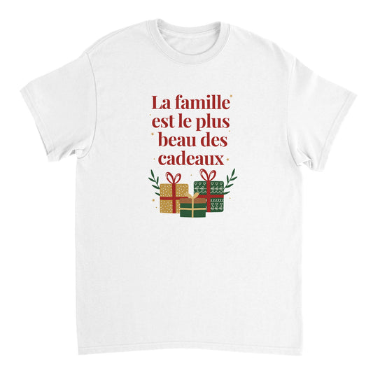 La famille est le plus beau des cadeaux – T-shirt Noël Unisex-idée cadeau inspirante | Blancadeaux