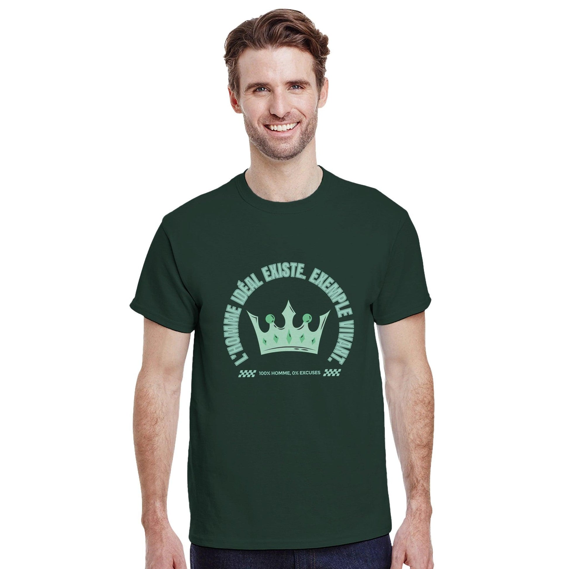 L’homme idéal existe – T-shirt Homme, Cadeau Homme-idée cadeau inspirante | Blancadeaux
