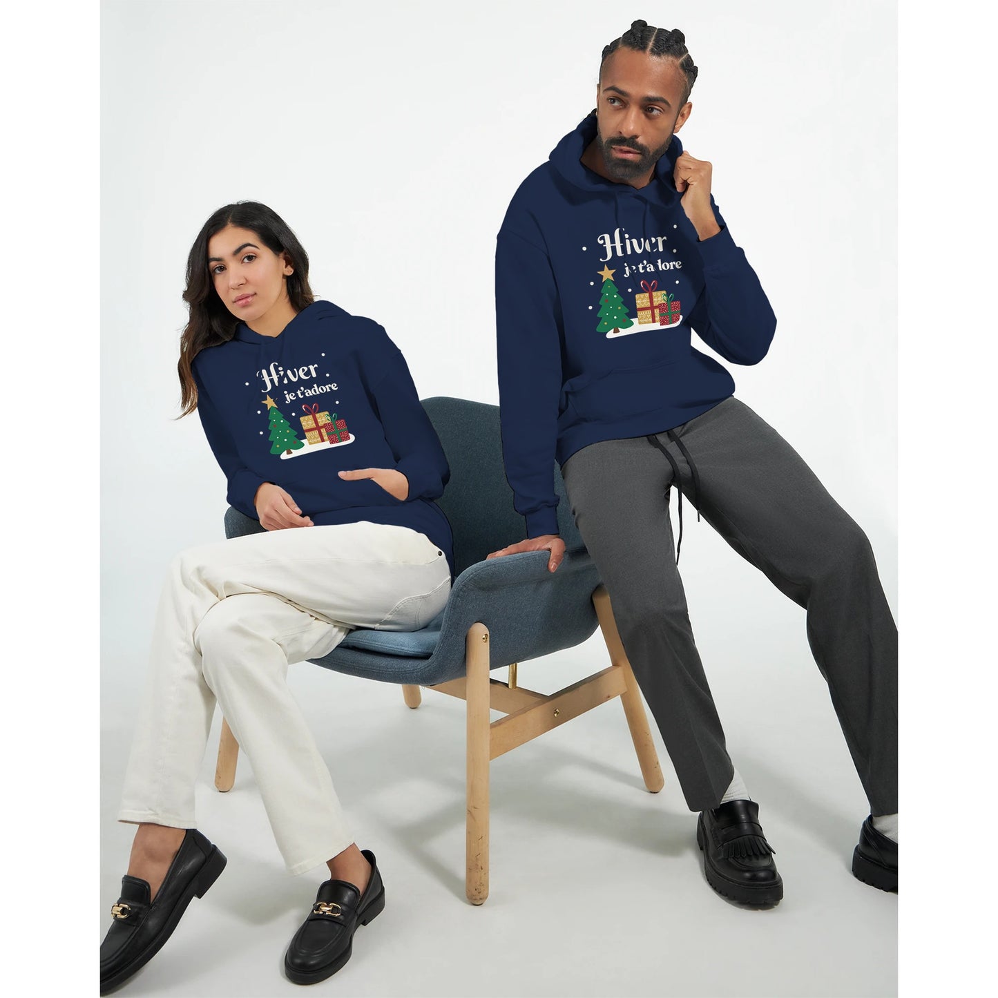Hiver, je t’adore – Hoodie Noël Unisex-idée cadeau inspirante | Blancadeaux