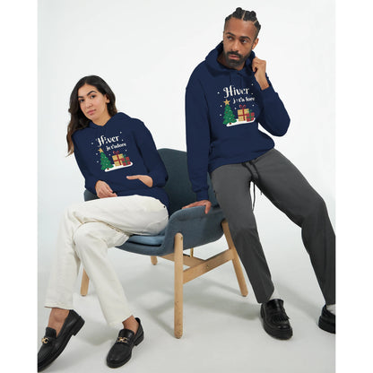 Hiver, je t’adore – Hoodie Noël Unisex-idée cadeau inspirante | Blancadeaux