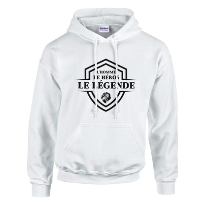 L’homme, Le héros, Le légende – Hoodie Homme, Cadeau Homme-idée cadeau inspirante | Blancadeaux