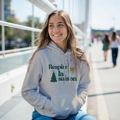 Respire la saison – Hoodie Noël Unisex-idée cadeau inspirante | Blancadeaux