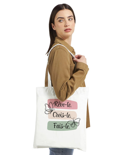 Rêve-le, crois-le, fais-le – Tote Bag Femme, Cadeau Femme-idée cadeau inspirante | Blancadeaux