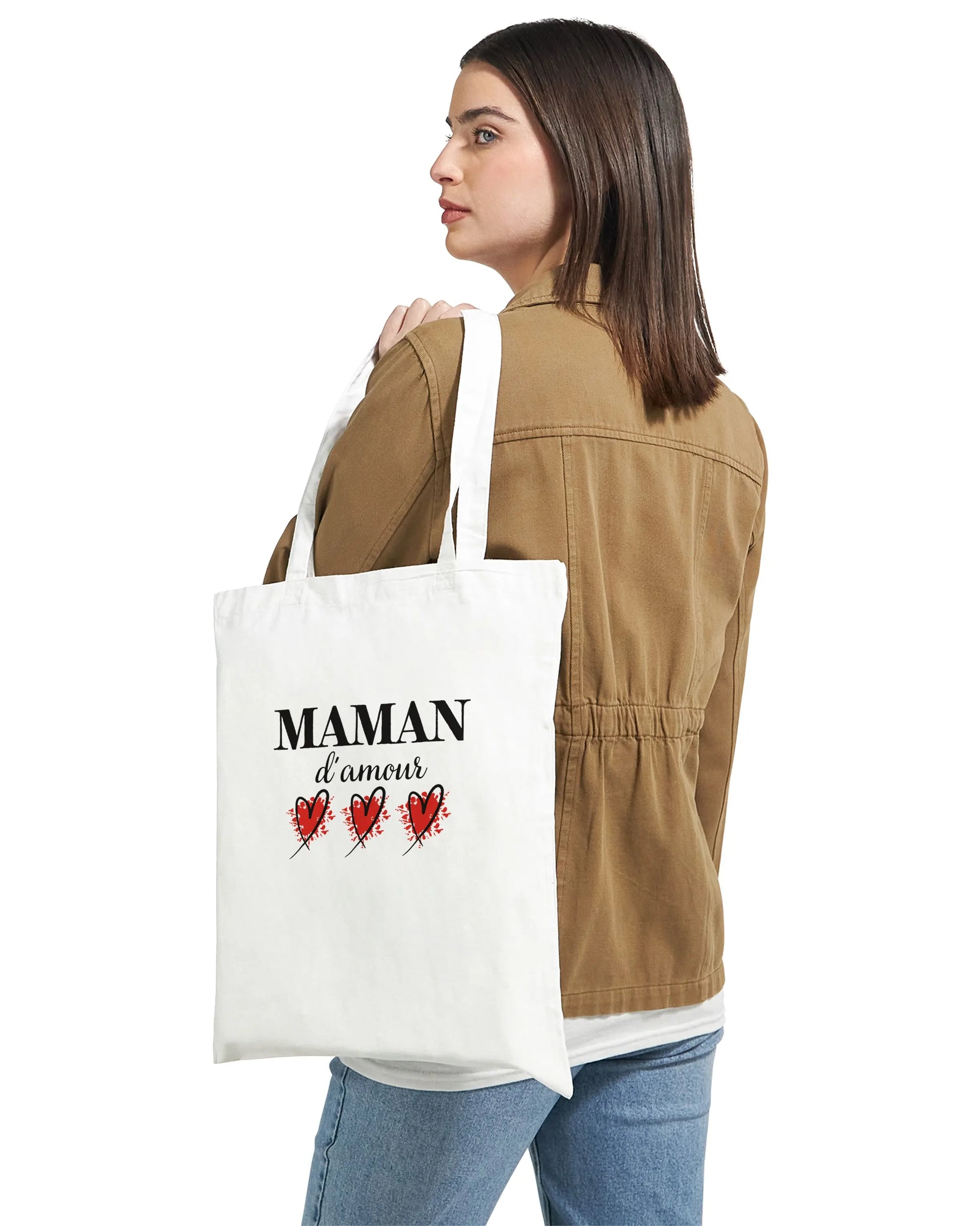 Maman d’amour – Tote Bag Maman, Cadeau Maman-idée cadeau inspirante | Blancadeaux