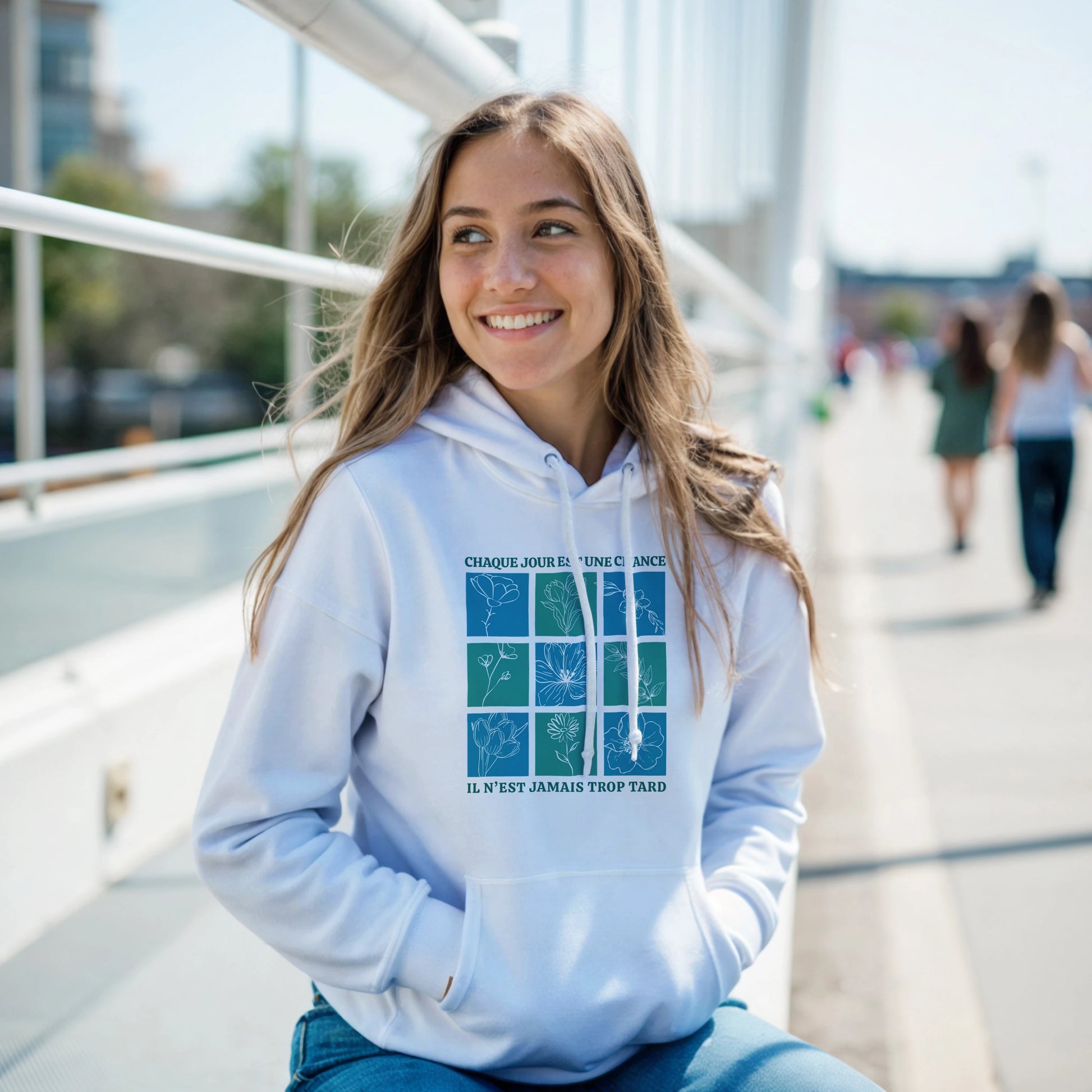 Chaque jour est une chance – Hoodie Femme, Cadeau Femme-idée cadeau inspirante | Blancadeaux