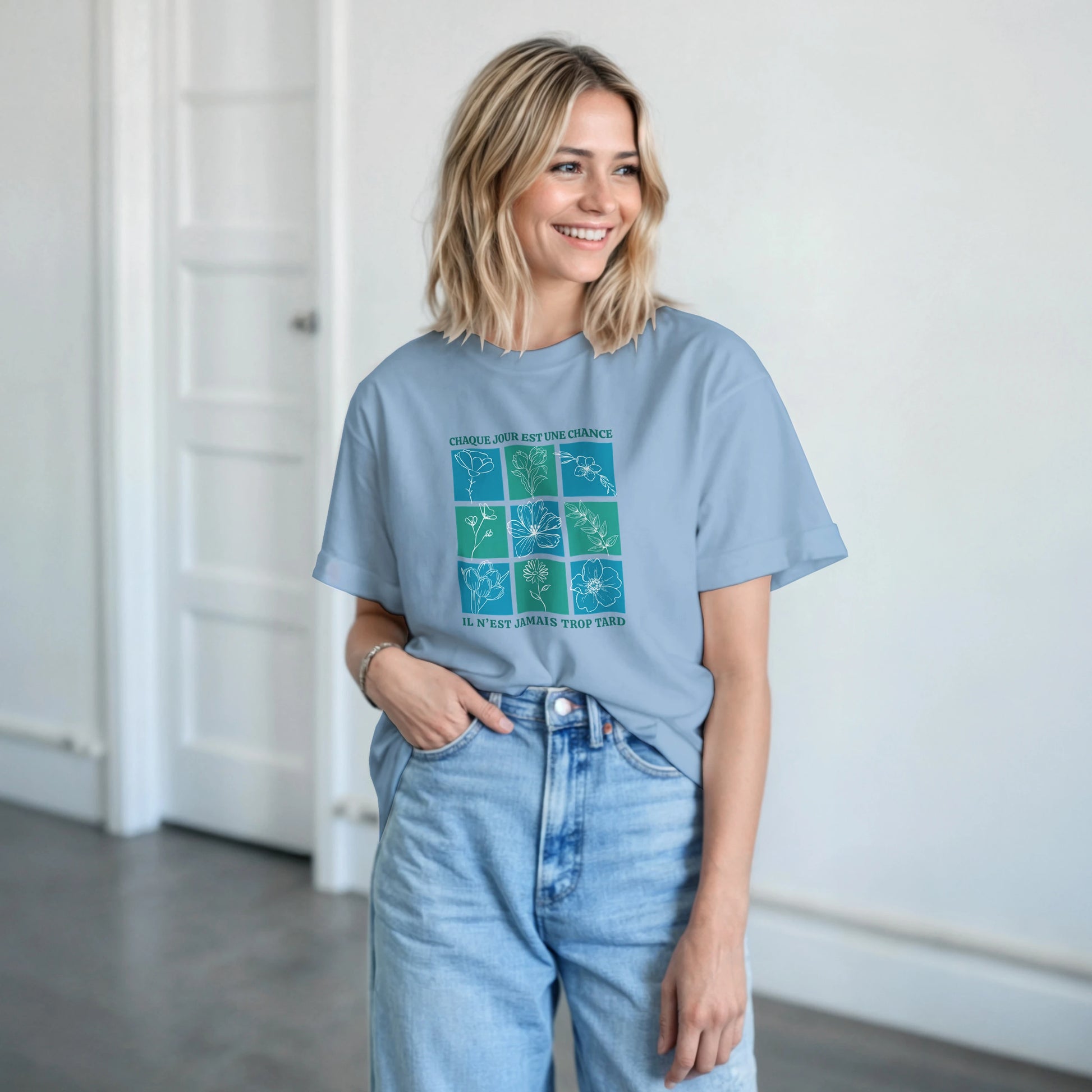 Chaque jour est une chance – T-shirt Femme, Cadeau Femme-idée cadeau inspirante | Blancadeaux