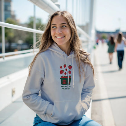 100% fraise 0% stress – Hoodie Femme, Cadeau Femme-idée cadeau inspirante | Blancadeaux