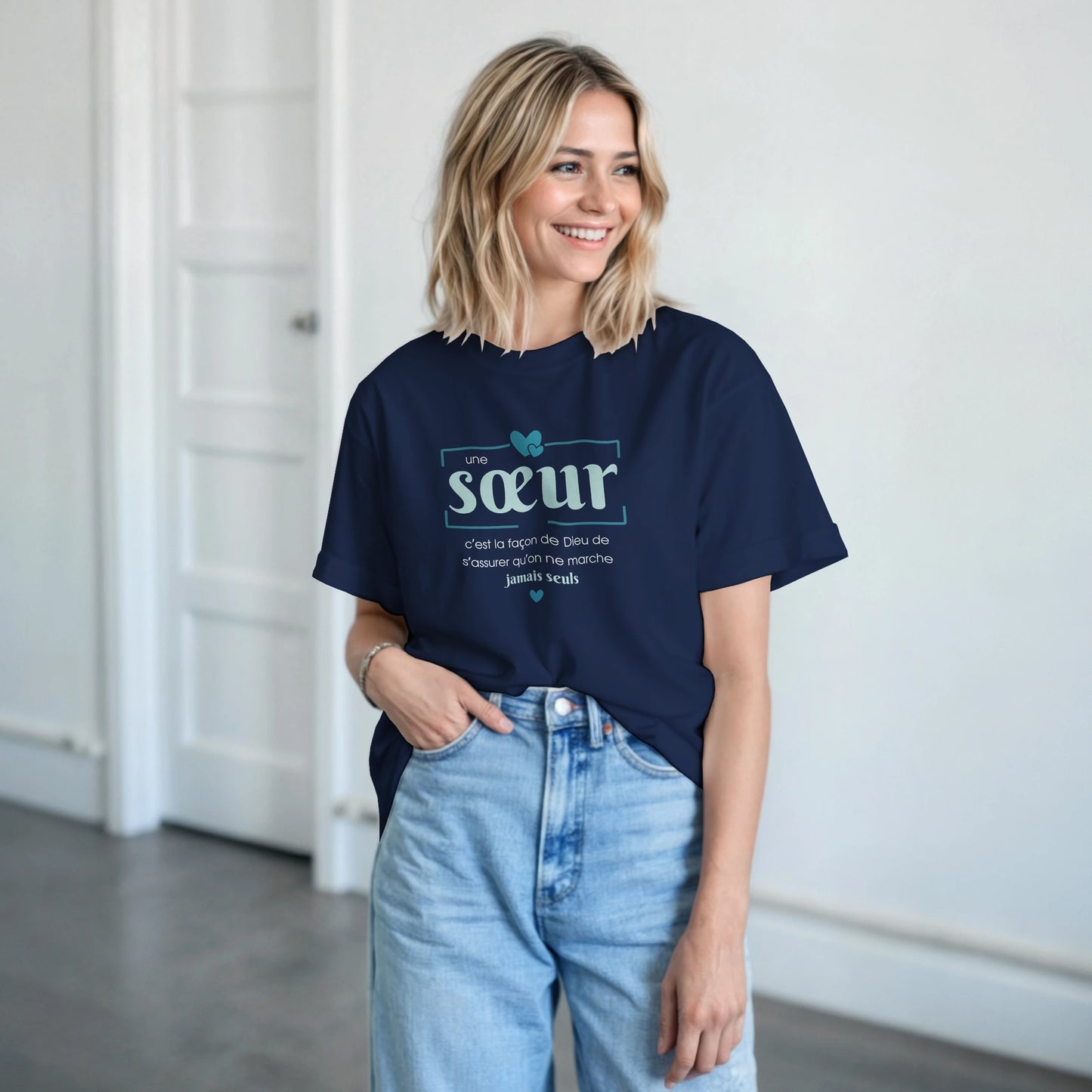 Une sœur, c’est la façon de Dieu – T-shirt Sœur, Cadeau Sœur-idée cadeau inspirante | Blancadeaux
