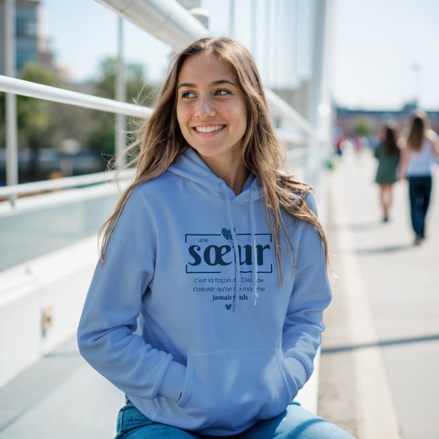 Une sœur, c’est la façon de Dieu – Hoodie Sœur, Cadeau Sœur-idée cadeau inspirante | Blancadeaux