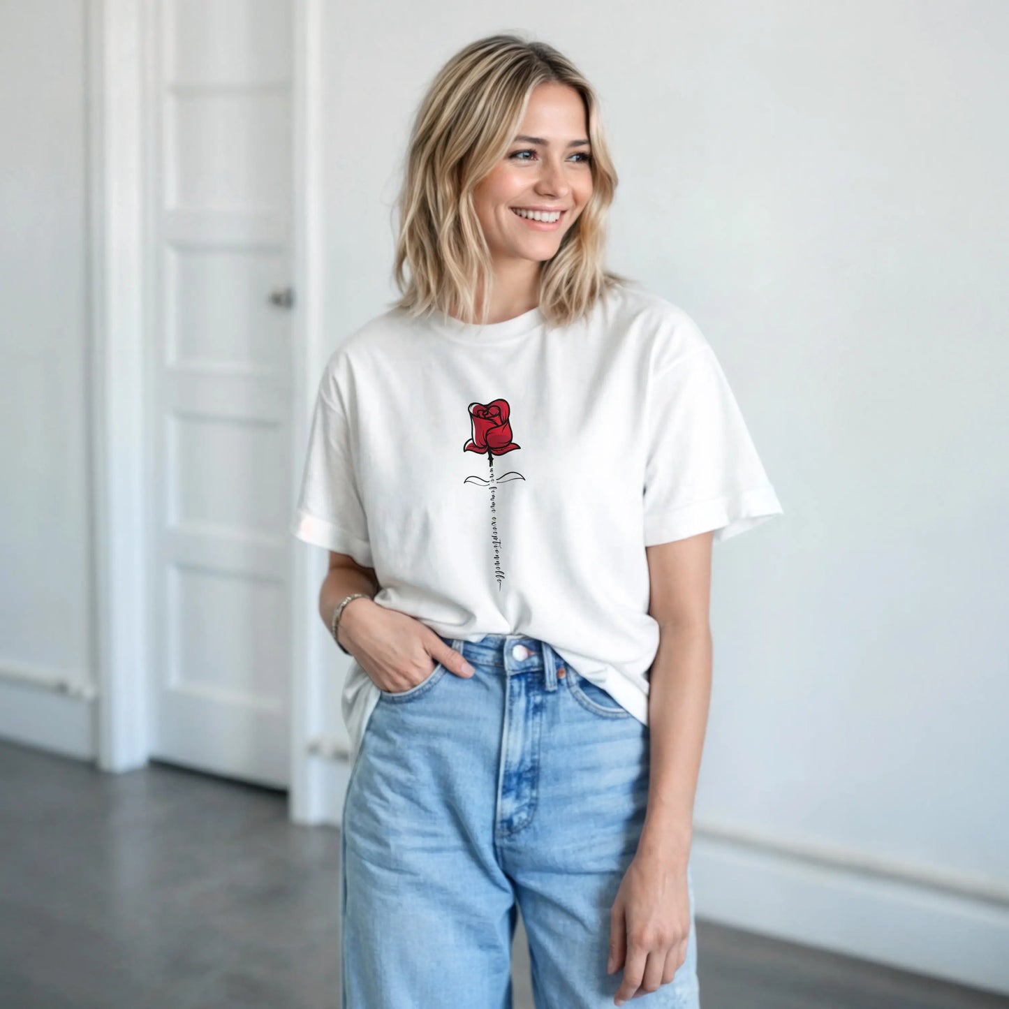 Une Femme Exceptionnelle – T-shirt Femme, Cadeau Femme-idée cadeau inspirante | Blancadeaux