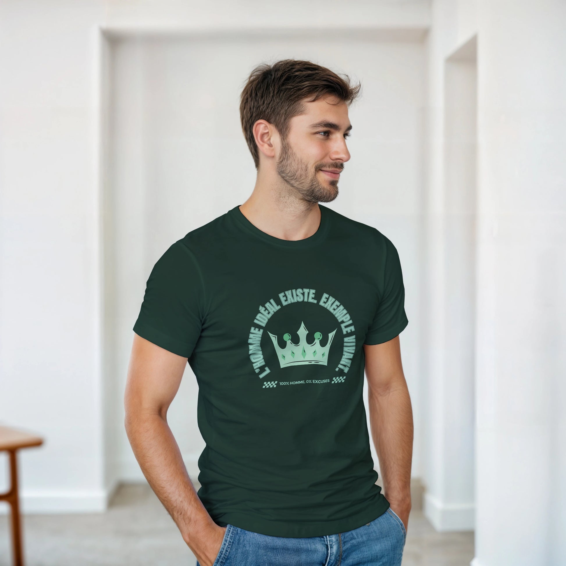 L’homme idéal existe – T-shirt Homme, Cadeau Homme-idée cadeau inspirante | Blancadeaux